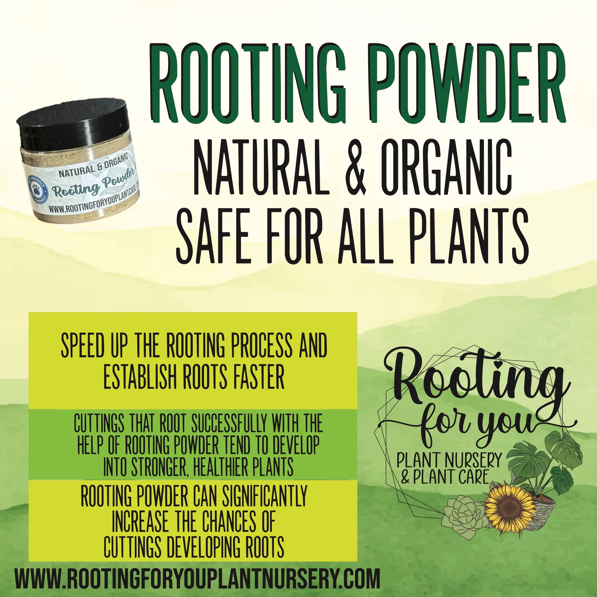 Rooting Powder - Vegan - Organic - Oregon Licensed Nursery