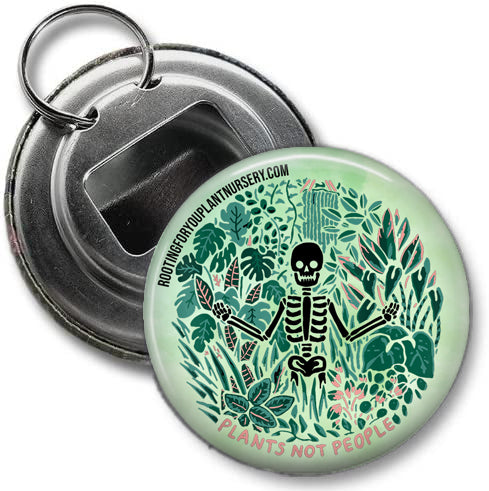 Plants Not People Bottle Opener Keychain - 2.25 Inches
