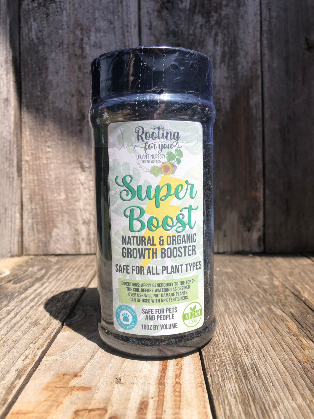 Super Boost - Growth Booster - 16oz by Volume Shaker - Organic - VEGAN - PET SAFE - Oregon Licensed Nursery - Can be used with all soil types