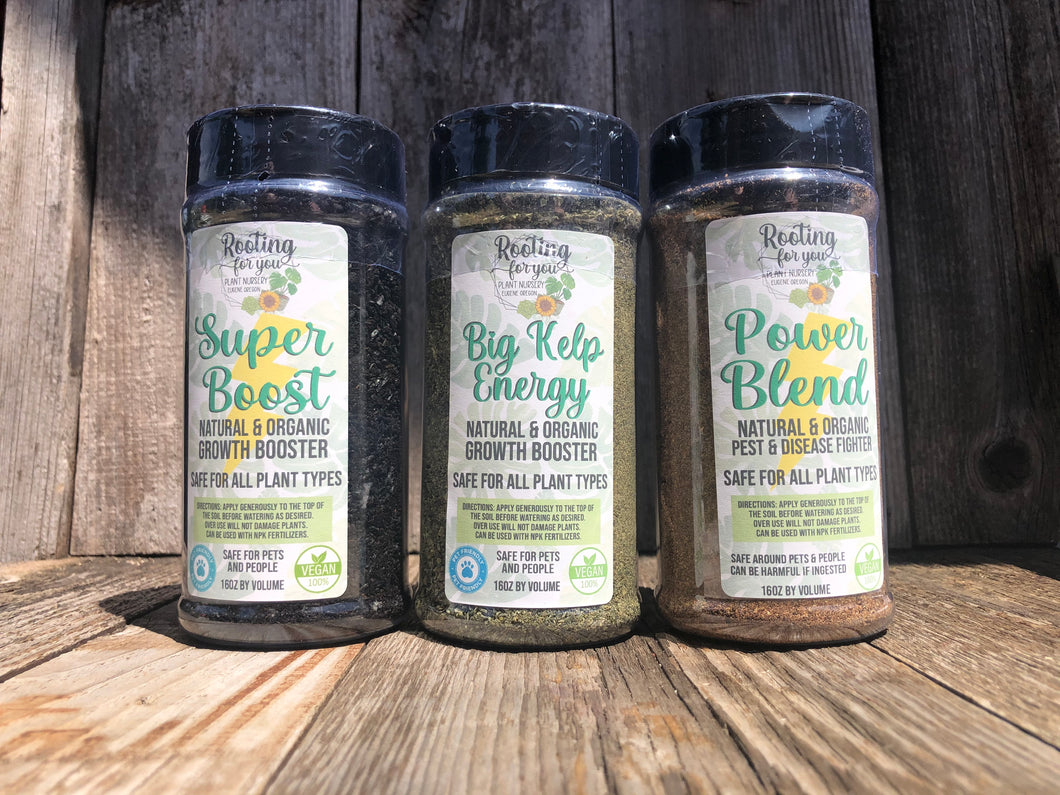 Set of 3 Shakers - 16oz by Volume Shaker - Organic - VEGAN - Oregon Licensed Nursery - Can be used with all soil types