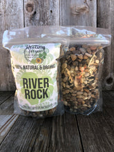 Load image into Gallery viewer, River Rock Soil Amendment 8oz Volume Resealable Bags Organic - Oregon Licensed Nursery - Measured in 8oz Volume 6x9x3 Bag
