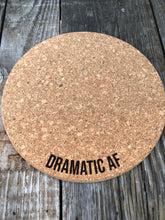 Load image into Gallery viewer, Dramatic AF Cork Plant Mat - Engraved Cork Round - Cork Bottom - No Plastic or Rubber - All Natural Material
