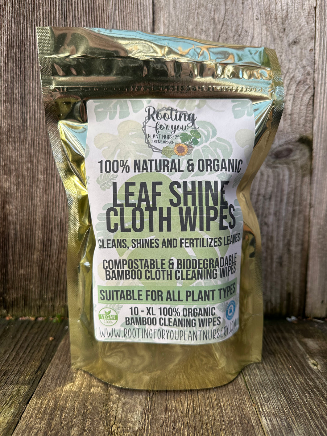 Leaf Shine Cloth Wipes Natural & Organic - Oregon Licensed Nursery
