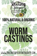 Load image into Gallery viewer, Worm Castings Soil Amendment 8oz Volume Resealable Bags Organic - Oregon Licensed Nursery - Measured in 8oz Volume 6x9x3 Bag
