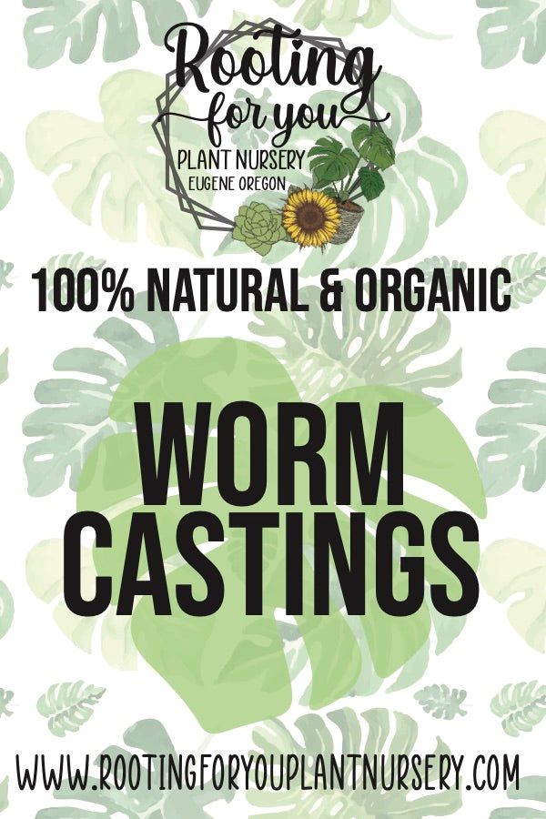 Worm Castings Soil Amendment 8oz Volume Resealable Bags Organic - Oregon Licensed Nursery - Measured in 8oz Volume 6x9x3 Bag