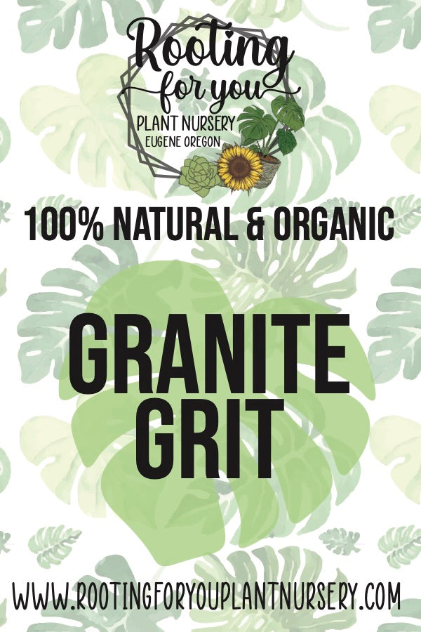 Granite Grit Soil Amendment 8oz Volume Resealable Bags Organic - Oregon Licensed Nursery - Measured in 8oz Volume 6x9x3 Bag