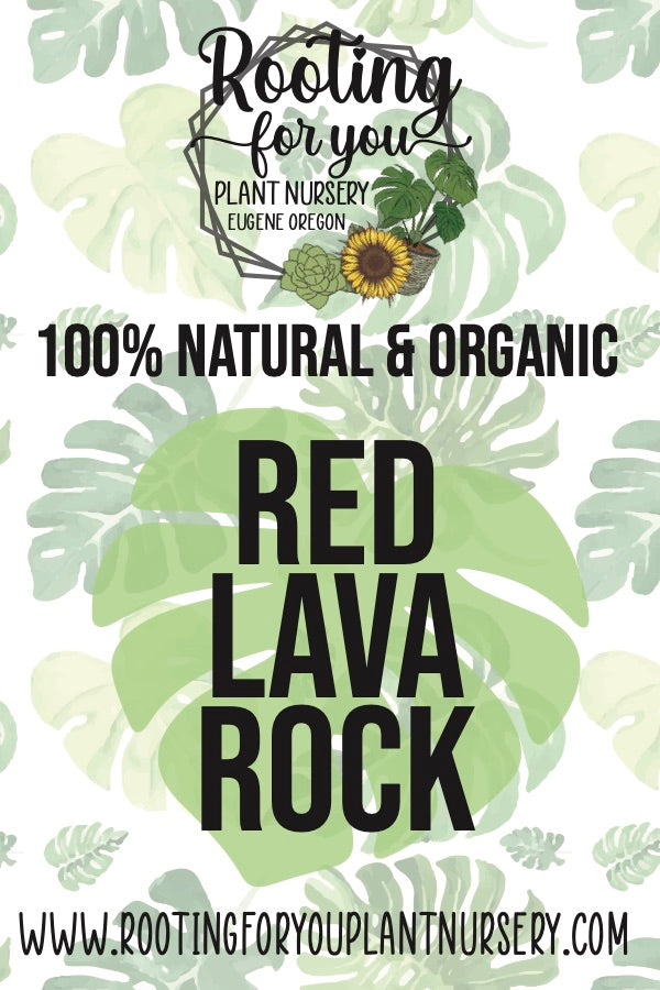 Red Lava Rock Soil Amendment 8oz Volume Resealable Bags Organic - Oregon Licensed Nursery - Measured in 8oz Volume 6x9x3 Bag